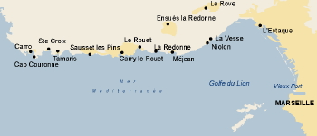 French homestay - La Côte Bleue map